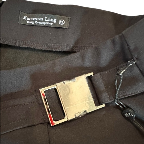 Emerson Lang Young Contemporary Black Buckle Belt Mini Skirt Size XL NWT - Picture 9 of 17